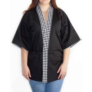 Arbeitskittel | Schwarz-Weiß | XL