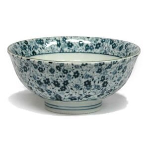 Reisschale | Blau Mit Blumen